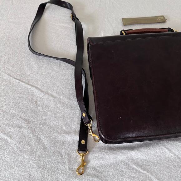 Vintage Bellerose Organizer Bag Brown Briefcase Laptop Messenger Portfolio Bag - Picture 6 of 12